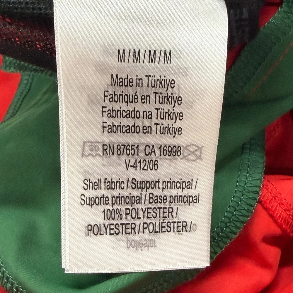 Lacoste Mens Red Quick Dry Swim Trunks Green Trim Medium Lined NWT Shorts